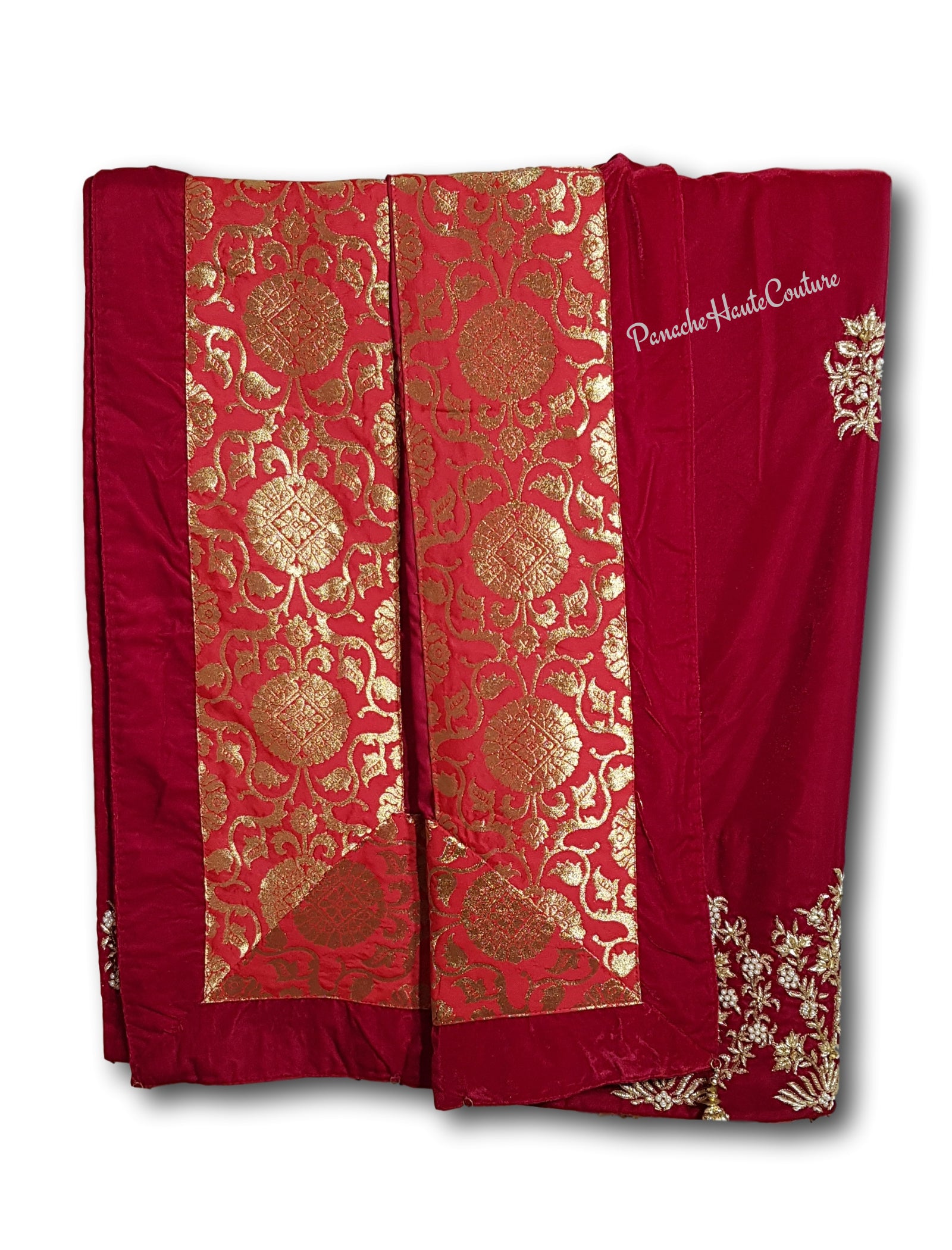 Maroon colour velvet shawl / Dupatta