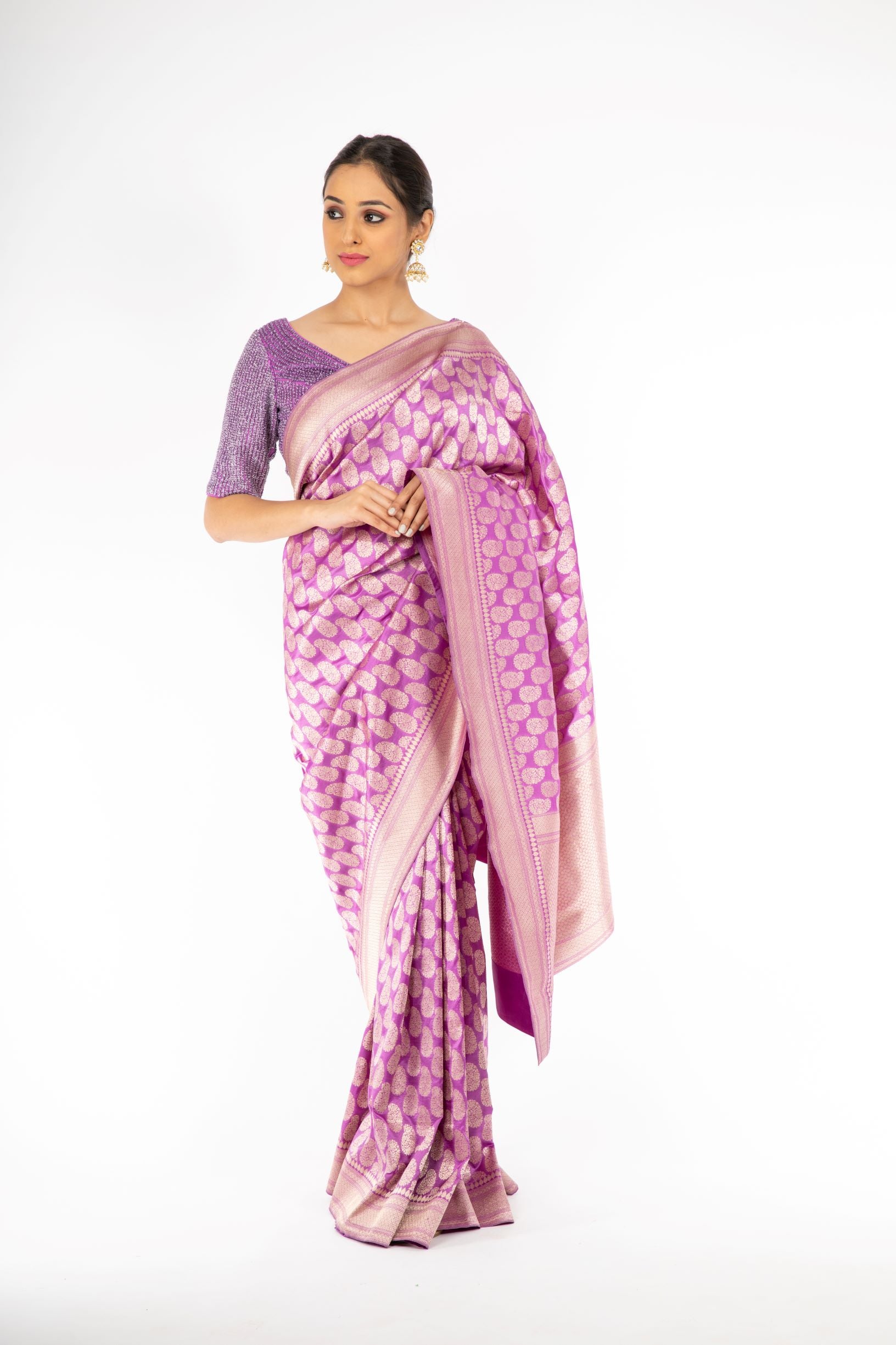 Marvelous Lavender Color Handloom Saree