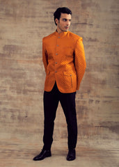 Mustard Color Banarasi Silk Jodhpuri Jacket