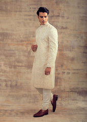Offwhite Color Wedding Sherwani