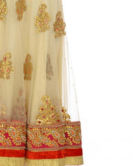 Offwhite long anarkali suit with Gotta work