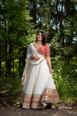 Offwhite and Red Lehenga Set from Gamila Collection