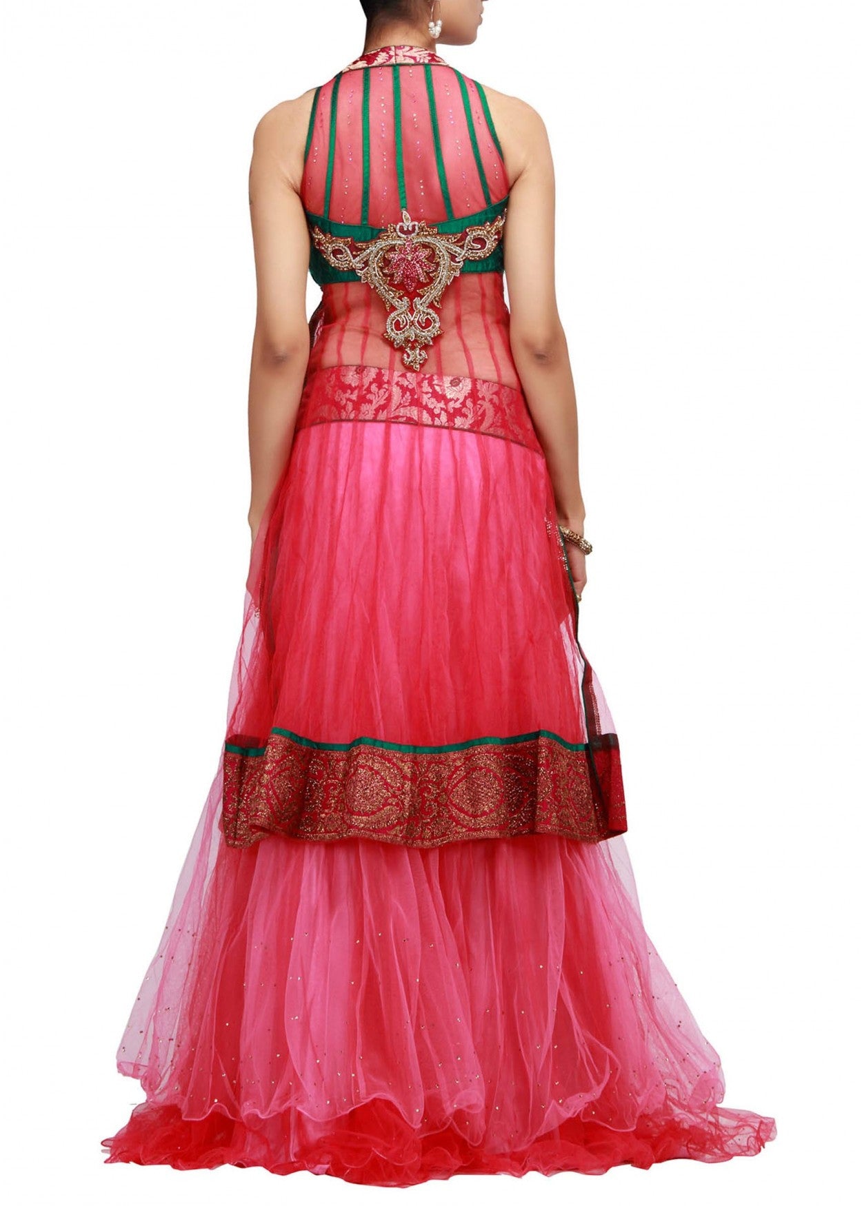 Pink color party wear lehenga