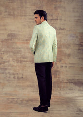 Pastel Blue Color Banarasi Silk Jodhpuri Jacket