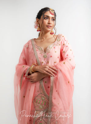 Peach Color Wedding Sharara Set Falak
