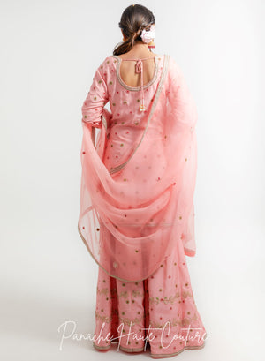 Peach Color Wedding Sharara Set Falak