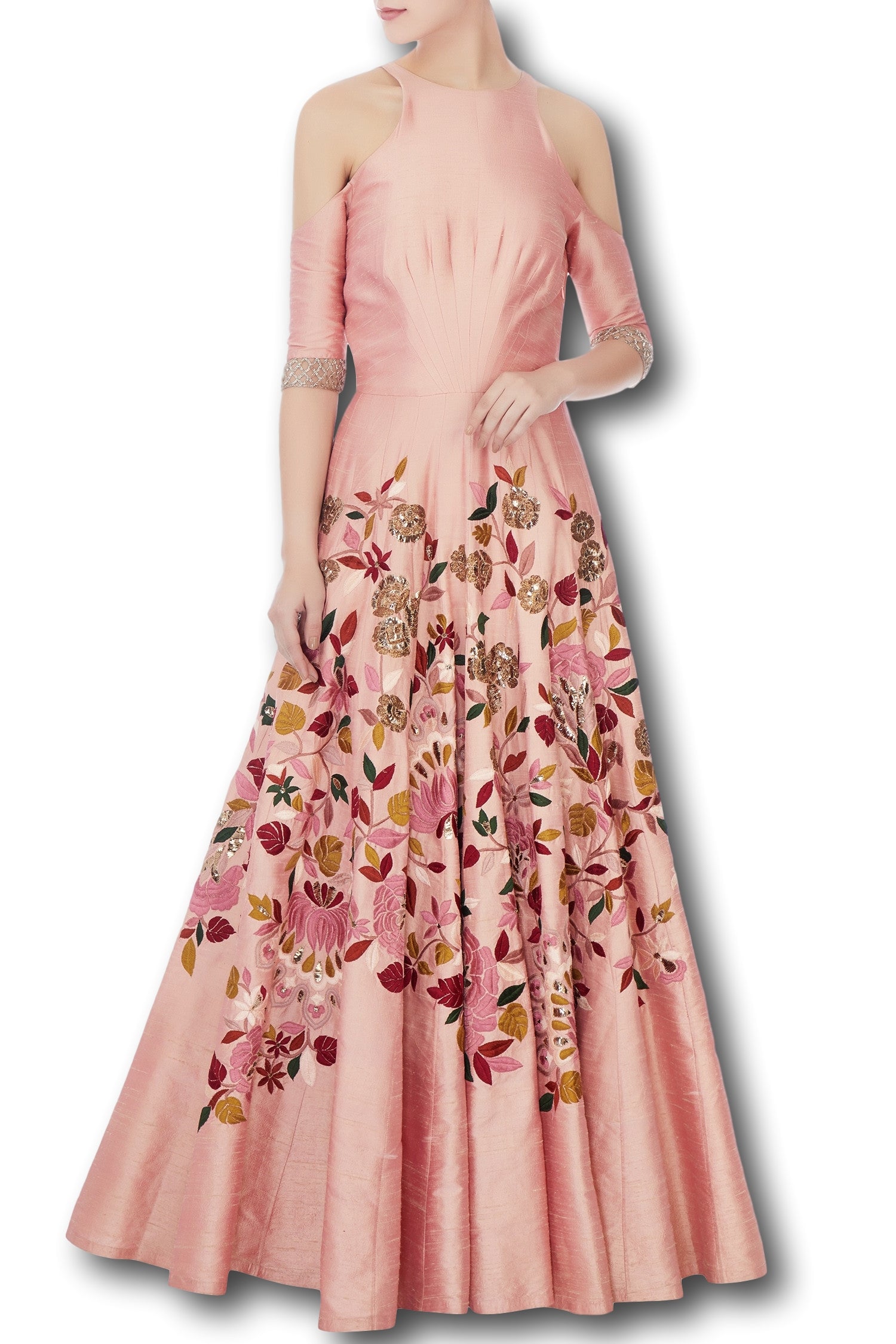 Peach Colour Anarkali Gown