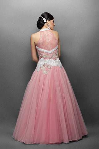 Pink color Indo Western gown