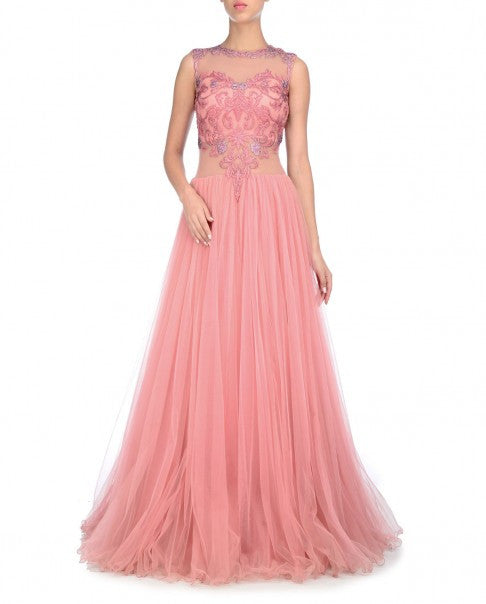 Pink Color Indo Western Gown