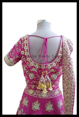 Pleasant Pink Partywear Raw Silk Lehenga Choli
