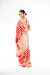 Pleasant Red Color Handloom Pure Silk Saree