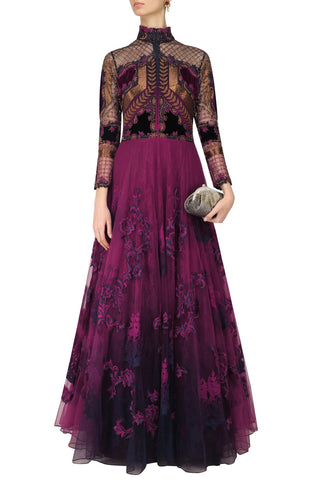 Buy Odette Beige Crepe Designer Stitched Indo Western Dress online