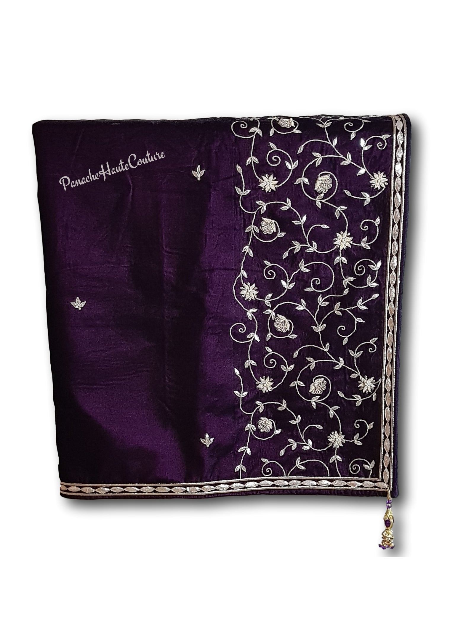 Purple colour velvet shawl / Dupatta