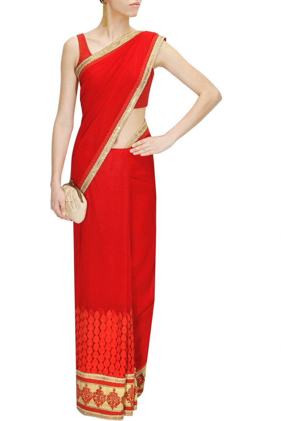 Red Colour Designer Saree