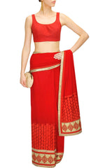 Red Colour Designer Saree