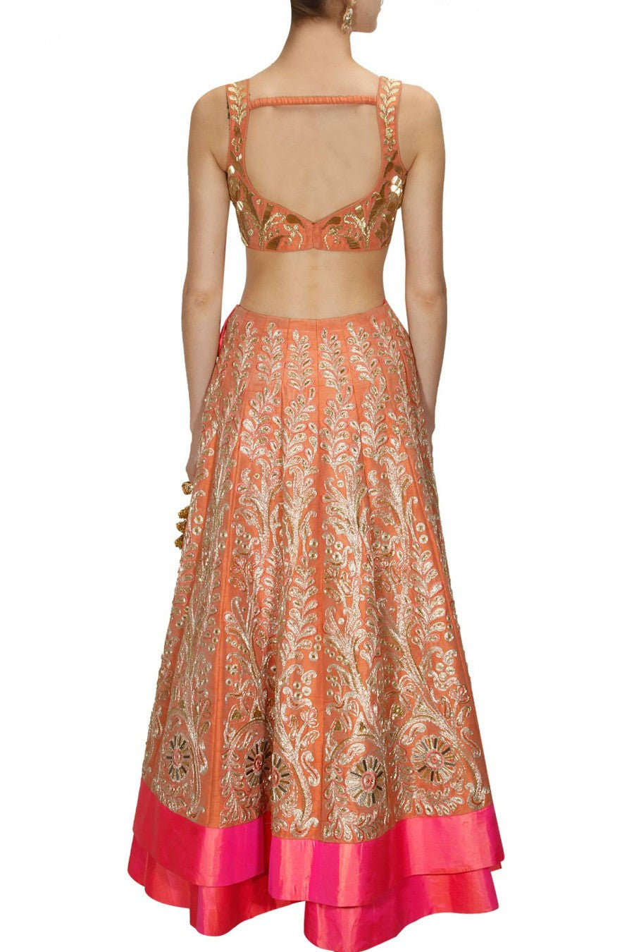 Rust Coral Color Bridal Lehenga Choli – Panache Haute Couture