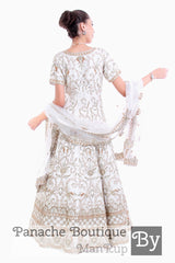White Color Heavily Embroidered Anarkali