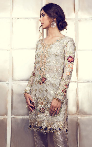 White Gorgette Pakistani Suit