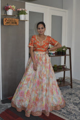 Adorning Partywear Designer Floral Lehenga Choli
