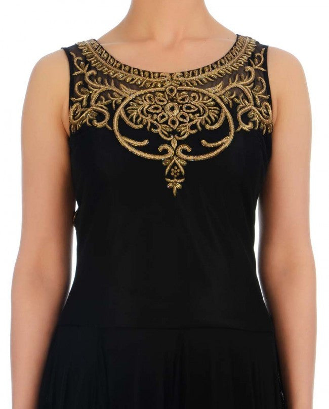 Black color anarkali Indo-Western gown