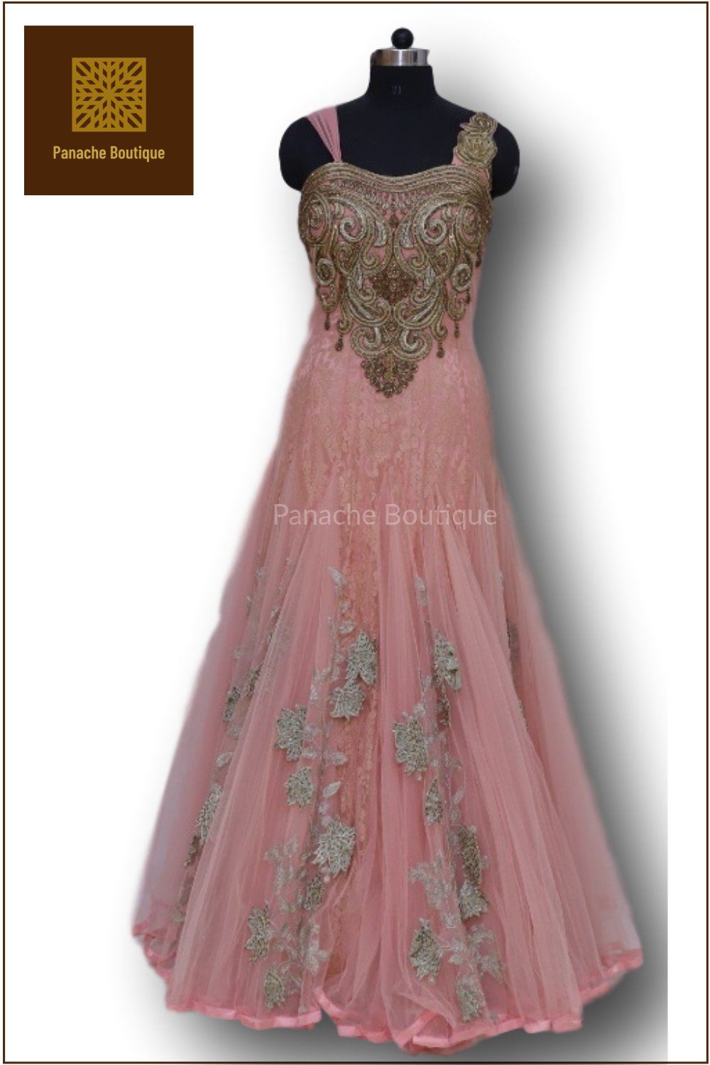 Buy Pink Designer Party Wear Western Gown | Gowns
