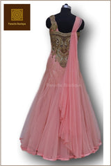 Light Pink Colour Indo Western Gown