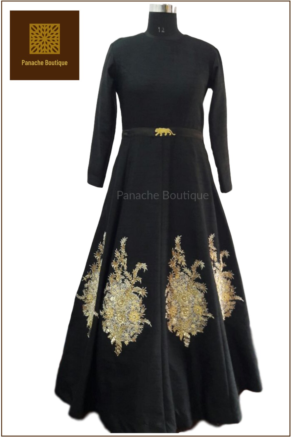 Black Colour Floor Length Gown
