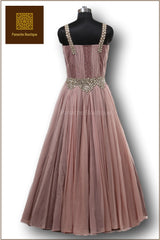 Brown Ombre Floor Length Gown