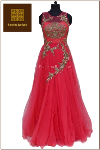 Pink Colour Designer Gown